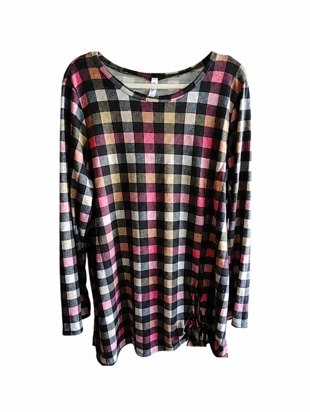 Paisley Grace 2X Buffalo Plaid Long Sleeve Tunic Top NWT